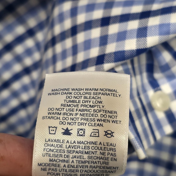 Lands End Men's Supima No-Iron Oxford Long Sleeve Traditional Fit Shirt Size L - Picture 5 of 8